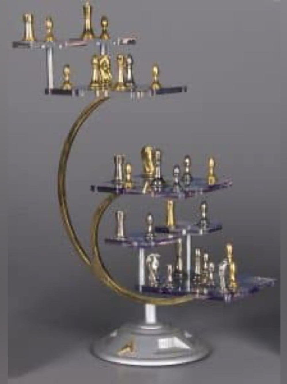 24k Gold Plated Franklin Minte Star Treck Tridimensional Ches Pieces